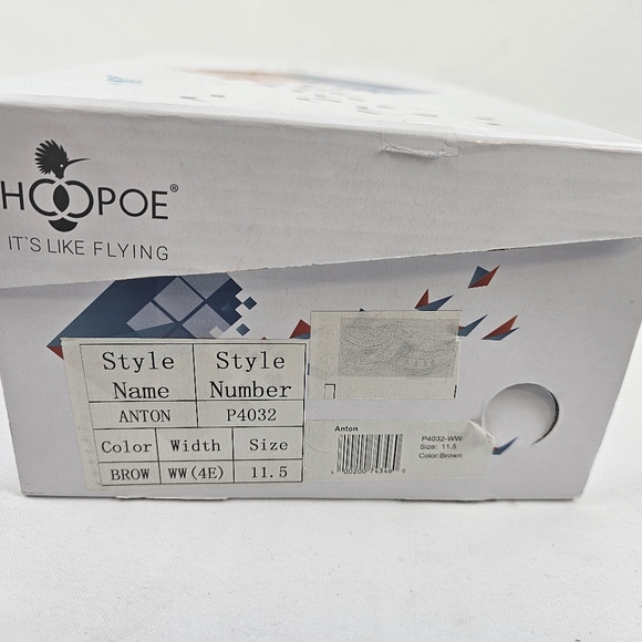 HOOPOE Authentic Leather Brown Men's Shoes Size 11.5 Adjustable Slip On - Picture 6 of 10